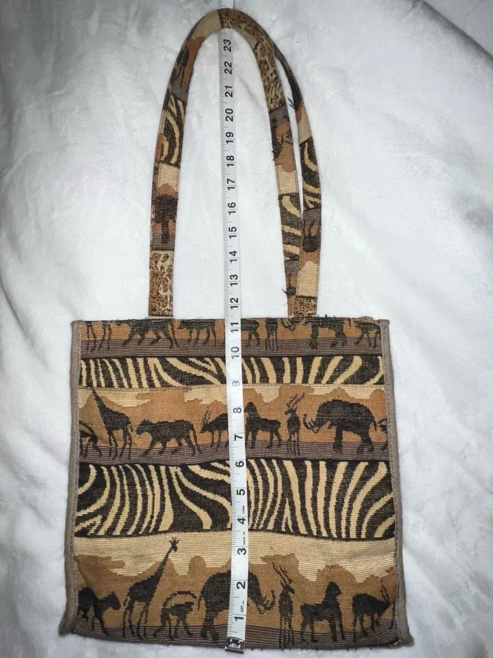 Jade Safari-Print Tote in Brown and Black